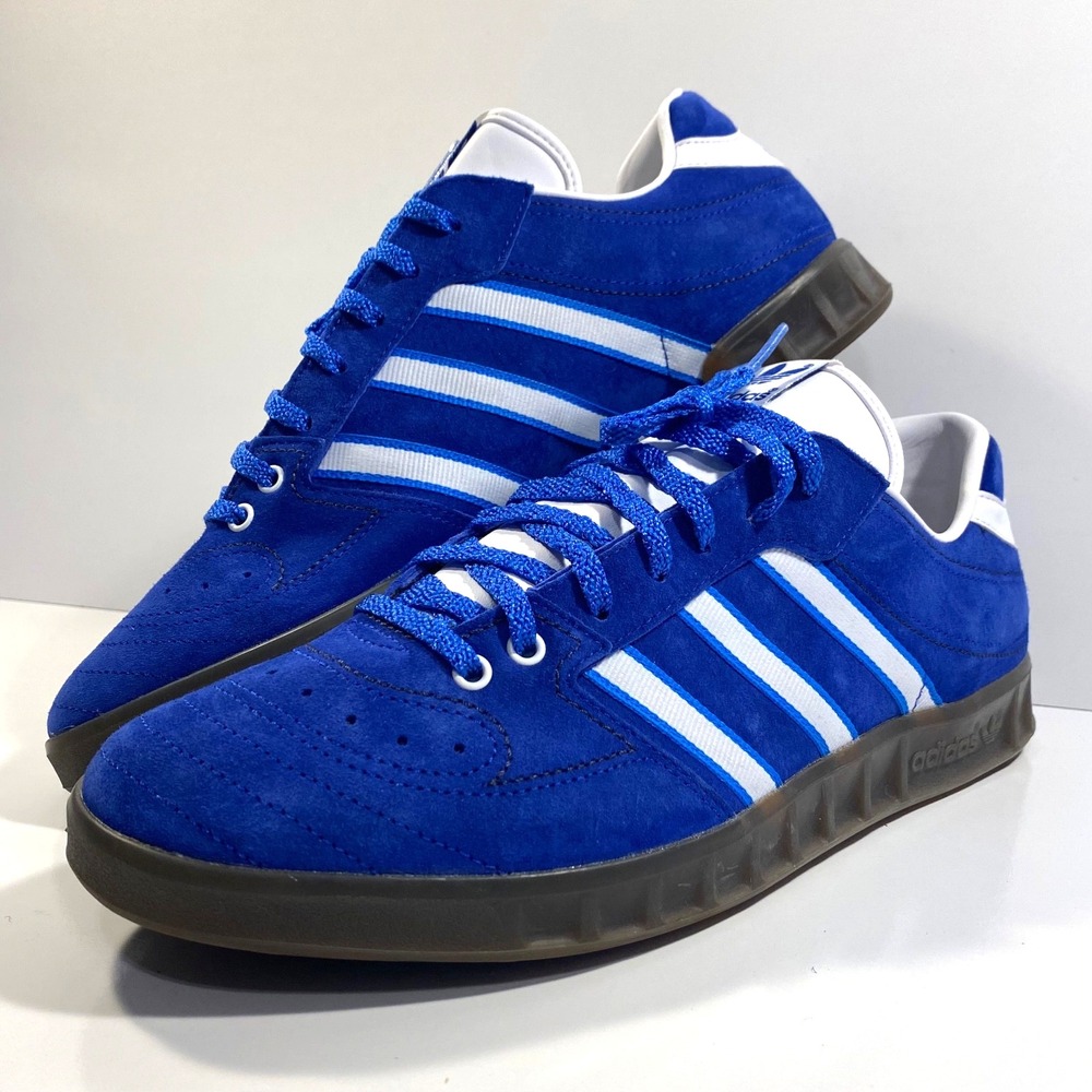 Adidas Mens Size 12 Handball Spezial Sneakers Blue Suede DA8748 Gum Sole Retro